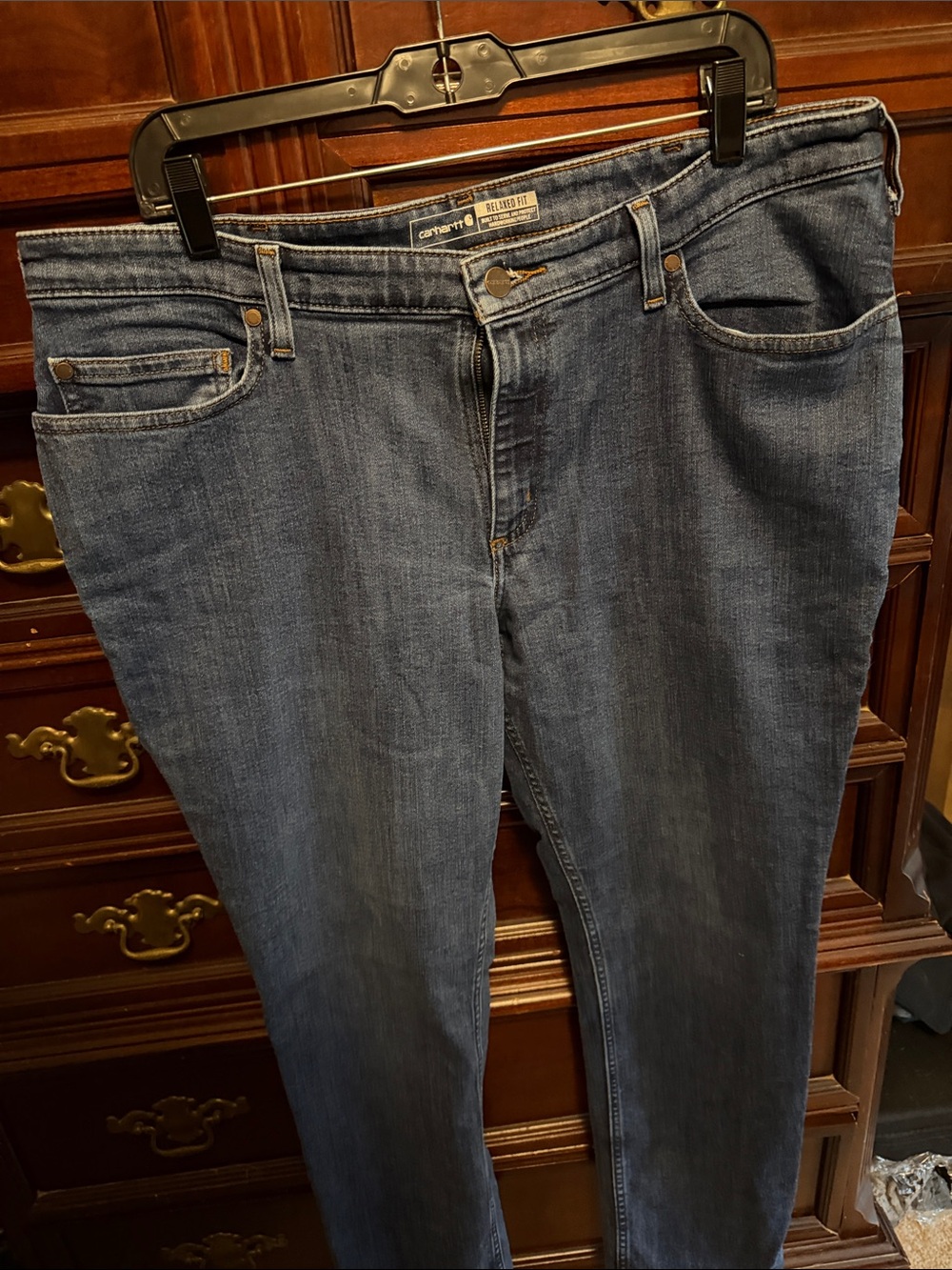 Carhartt Women's Straight Leg Dark Blue Denim Jeans